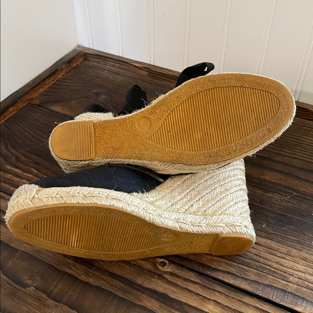 Coach Mindy Canvas Signature Black Espadrille Wedge Sandals - Picture 7 of 7